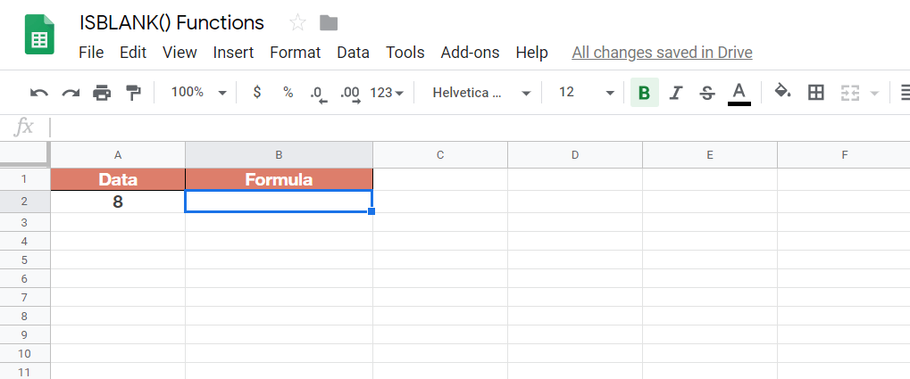 isblank functions in google sheets