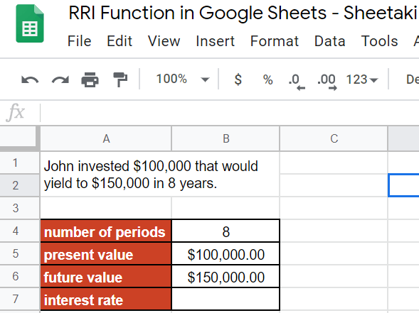 RRI Function in Google Sheets