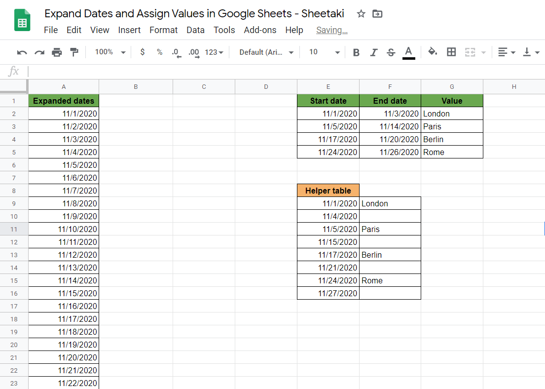 Sample Data (Example)