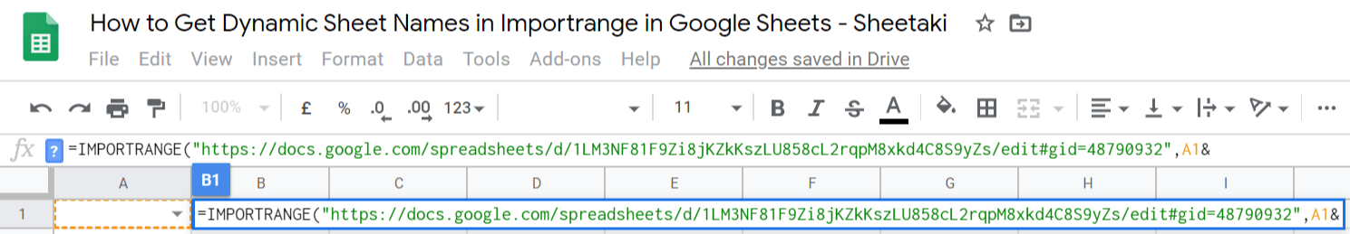 Get Dynamic Sheet Names in Importrange in Google Sheets