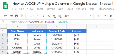 3 Ways to VLOOKUP Multiple Columns in Google Sheets [2020]