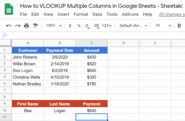 3 Ways to VLOOKUP Multiple Columns in Google Sheets [2020]