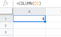 COLUMN Function in Google Sheets