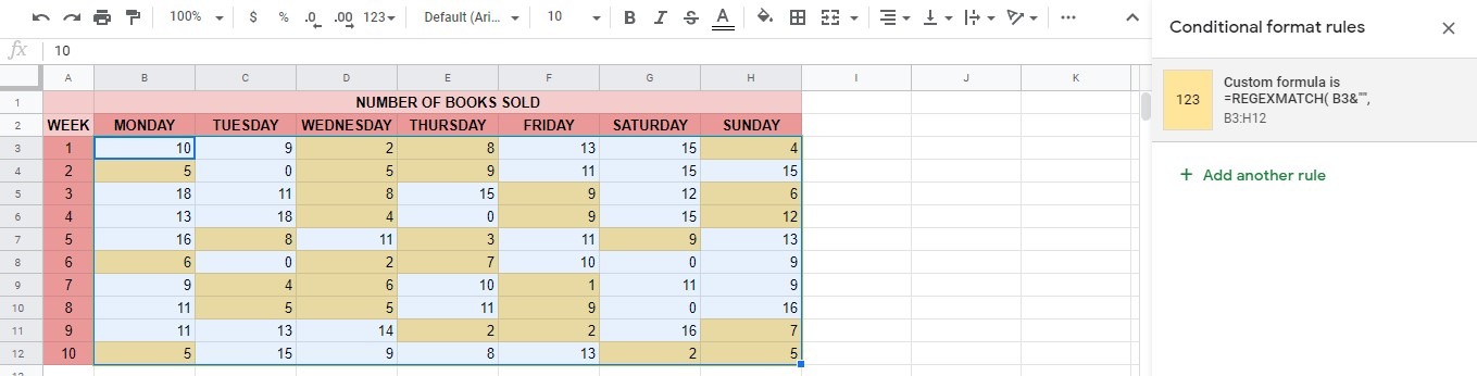 Highlight the smallest n values in each row in google sheets