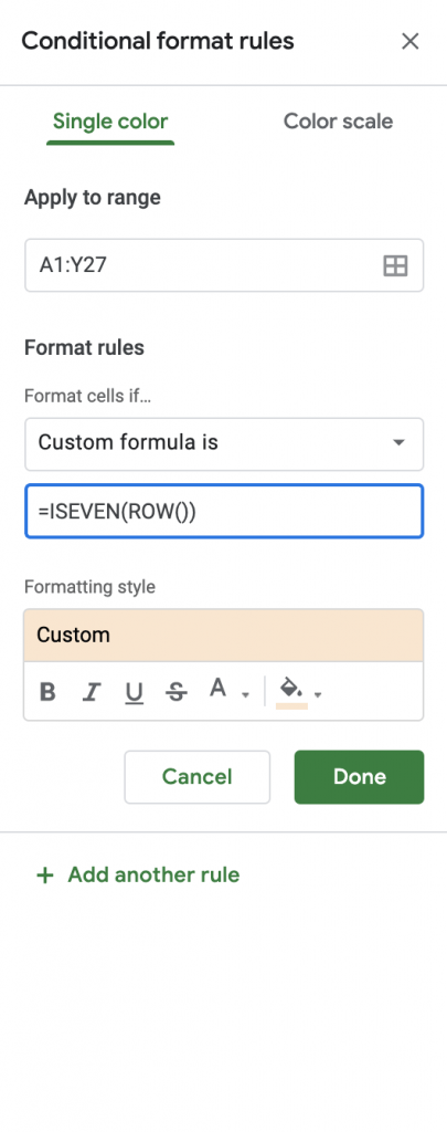 How to Highlight a Set of Alternate Rows in Google Sheets