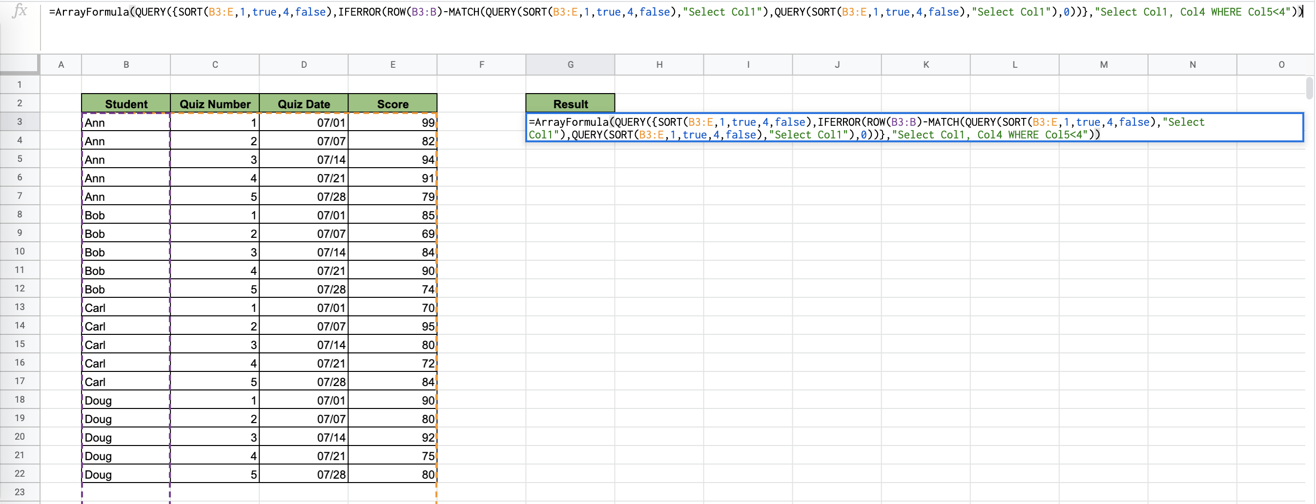 Find the Highest N Values in Each Group in Google Sheets