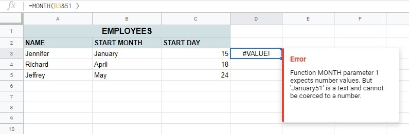 How to convert month name to number in Google Sheets