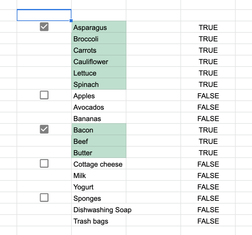How to Highlight Multiple Groups and Control Tick Boxes in Google Sheets