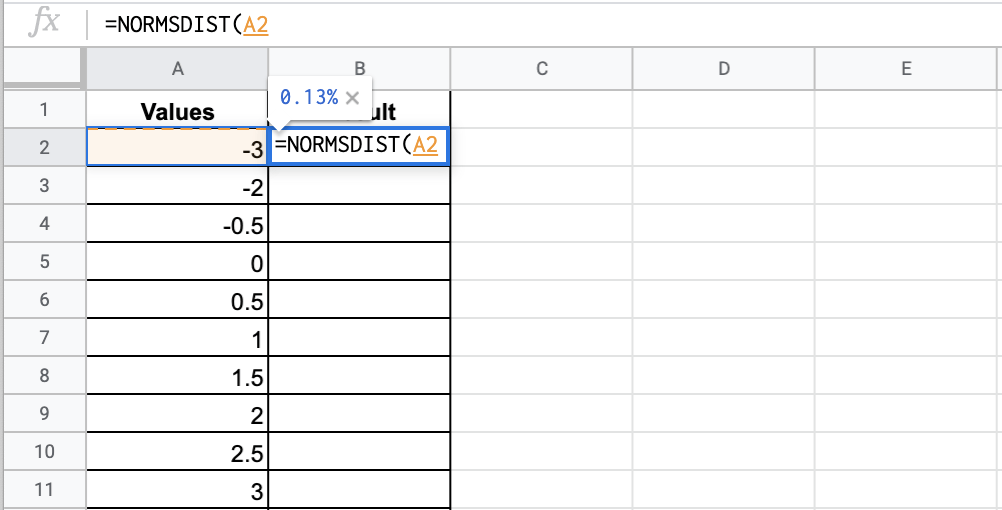 How to Use the NORMSDIST Function in Google Sheets