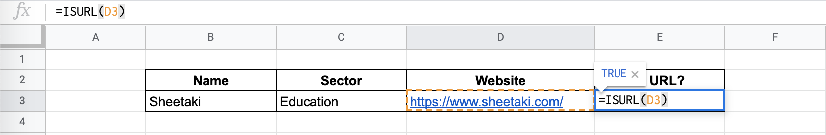 How to Use ISURL Function in Google Sheets