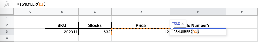 How to Use ISNUMBER Function in Google Sheets