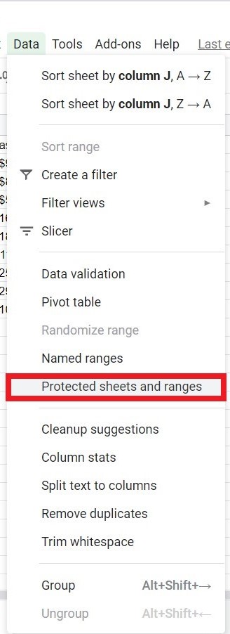 Protected sheets and ranges