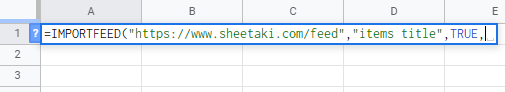 How to use IMPORTFEED function in Google Sheets