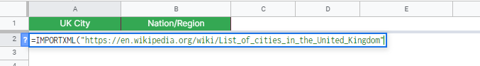 How to use IMPORTXML function in Google Sheets