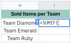 How to use SUMIF function in Google Sheets