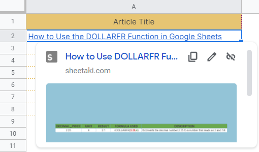 How to use HYPERLINK function in Google Sheets