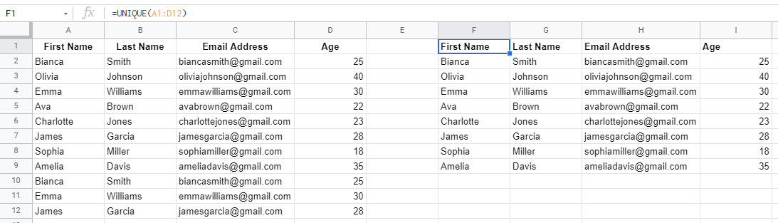How to Find Unique Values in Google Sheets - Sheetaki