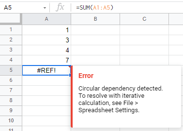 Circular Dependency Detected Error in Google Sheets? Here's The Fix!