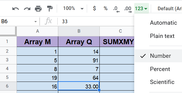 Changing format of cell