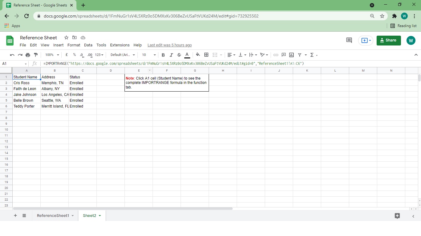ISBLANK Functions in Google Sheets