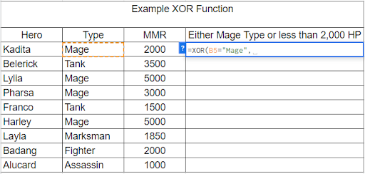 How to Use XOR Function in Google Sheets