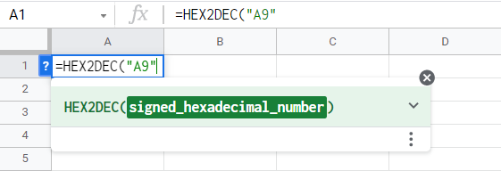 Defining an actual hexadecimal value as the parameter
