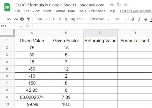 How To Use FLOOR function in Google Sheets