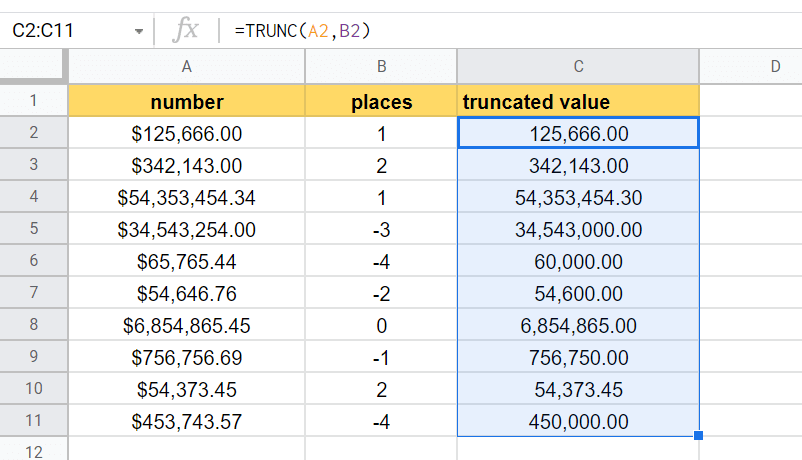 filling out the rest of the dataset