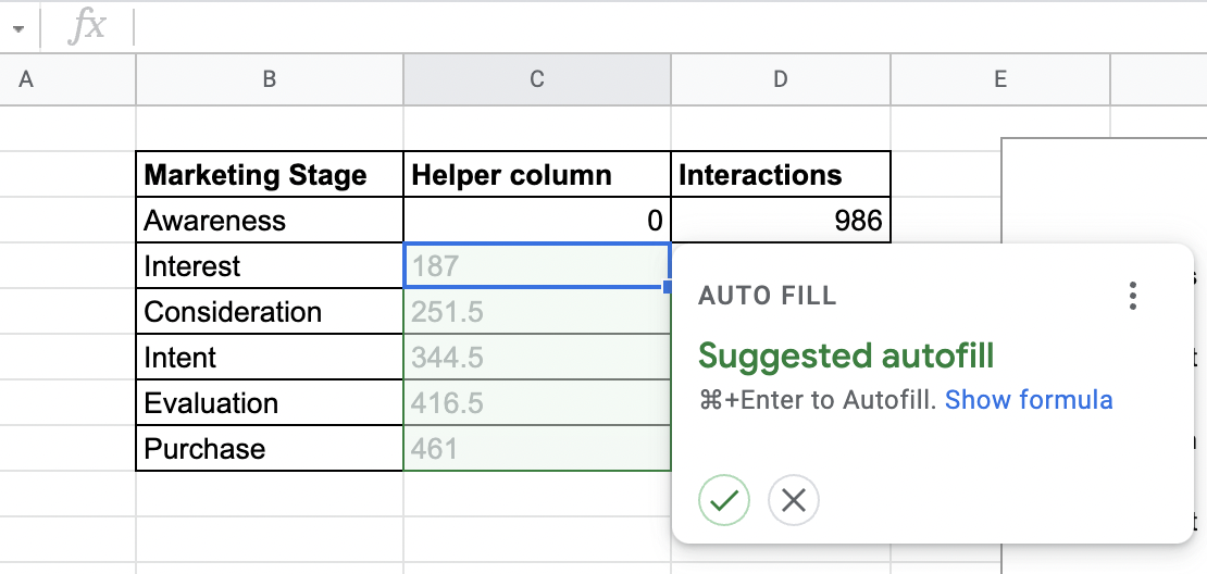 auto fill helper column