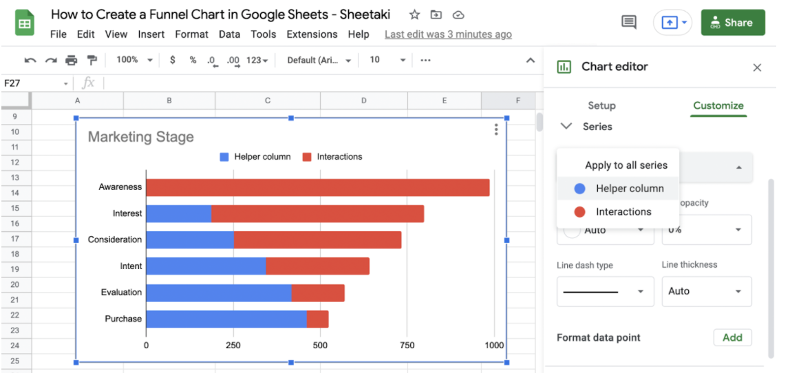 customize funnel chart