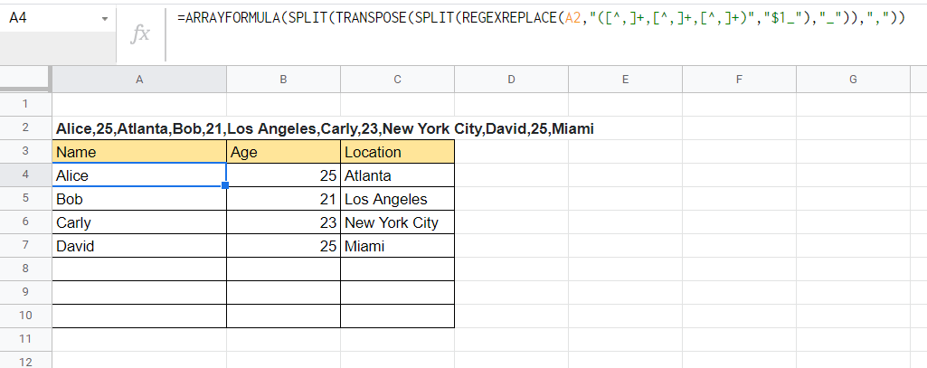 Replace Every Nth Delimiter in Google Sheets