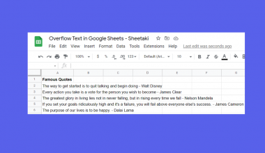 How to Overflow Text in Google Sheets