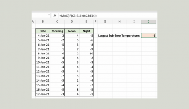 How to Find Largest Negative Value in Excel