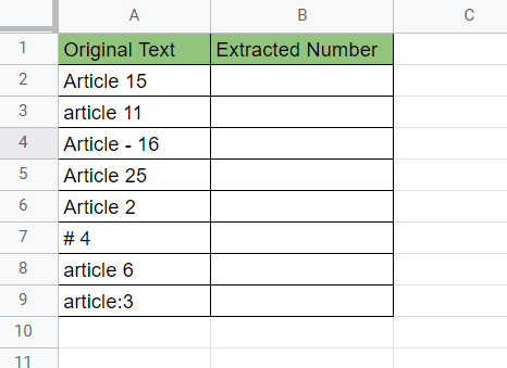 multiple text values with inconsistent formatting