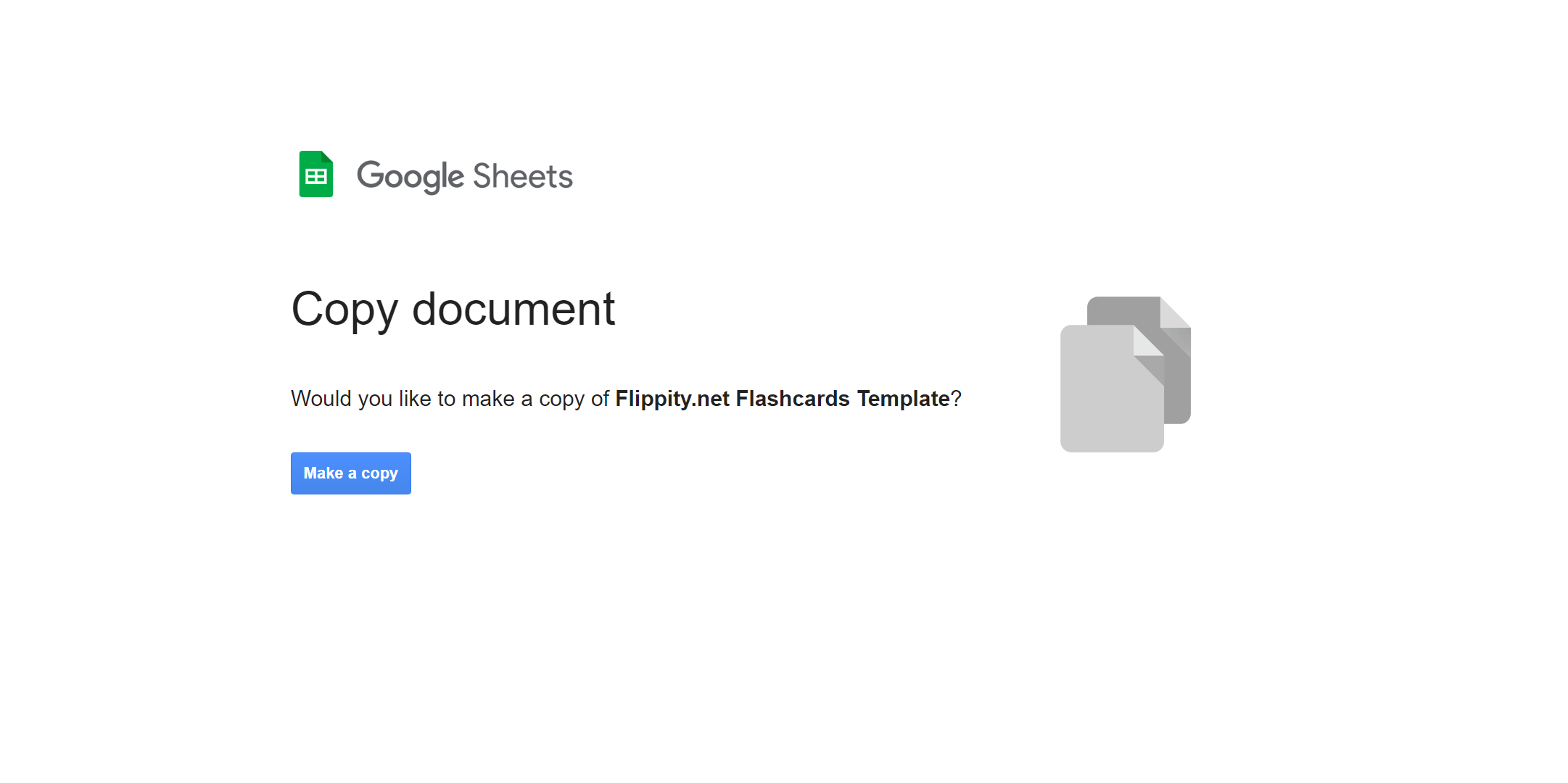 Copy the template to start Creating flashcards in Google Sheets
