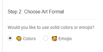 you can select either solid colors or with emoji