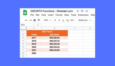 Growth Function in Google Sheets