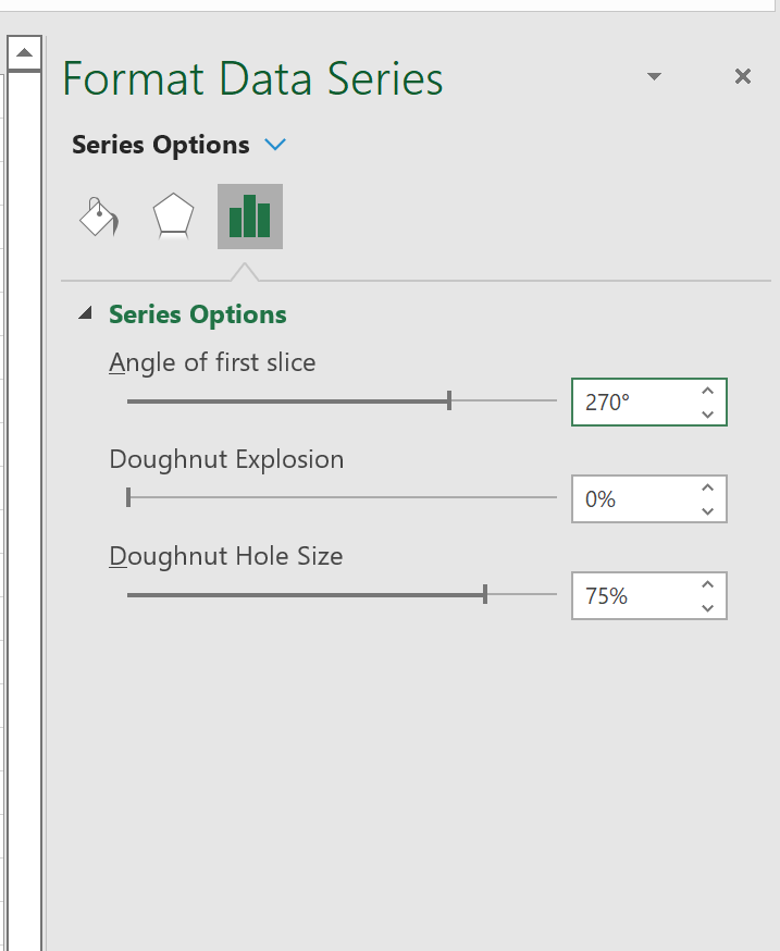 when creating a gauge chart in Excel, you might need to change the angle of the first slice