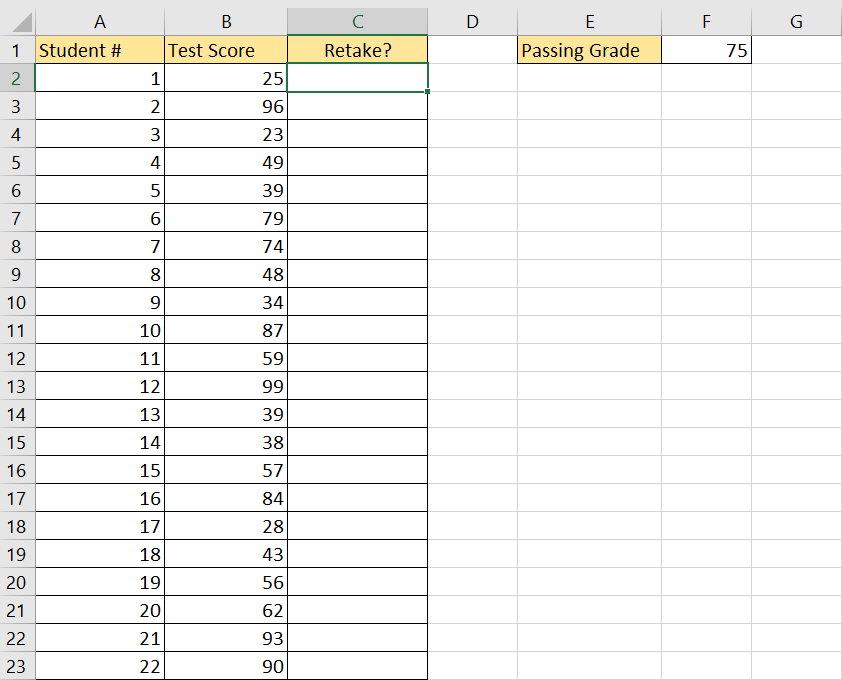 example of less than or equal to operator in excel