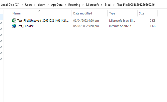 Recover an Unsaved Document in Excel 