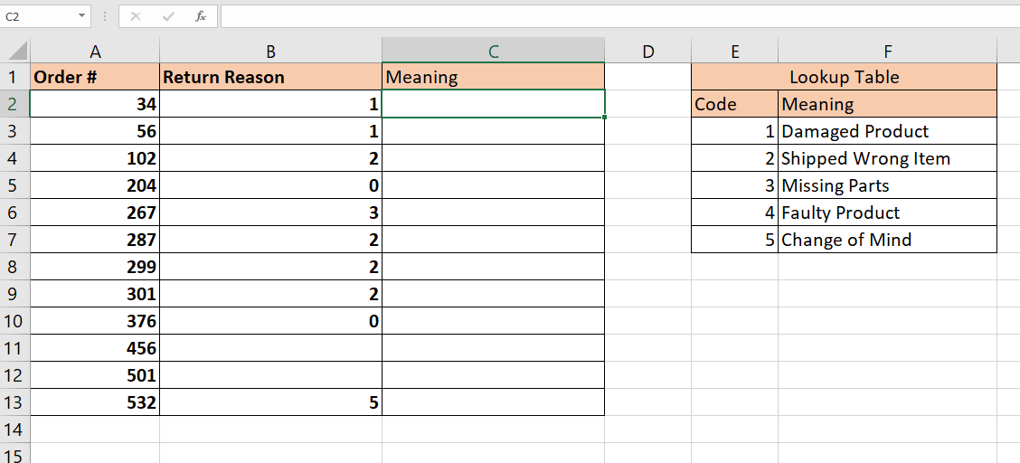 choose cell to place ISERROR and VLOOKUP function