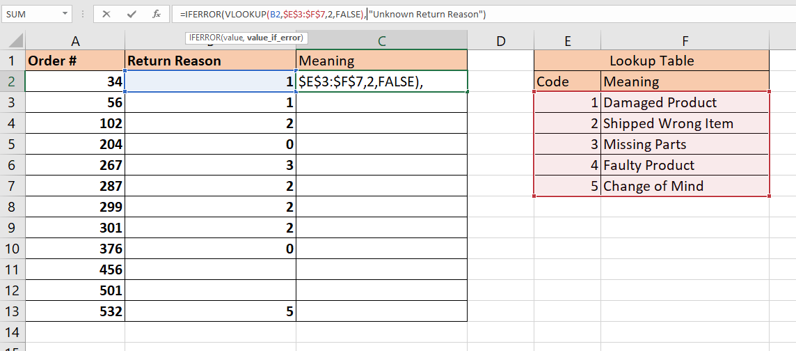 How To Use ISERROR With VLOOKUP In Excel Sheetaki
