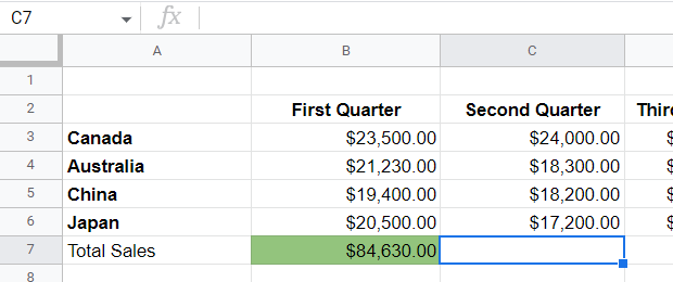 Automating the tasks needed for cell C7 using macro in Google Sheets