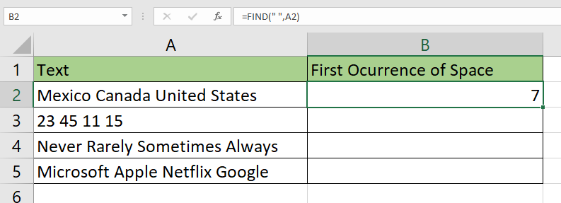 position of the Nth Space on a String in Excel 