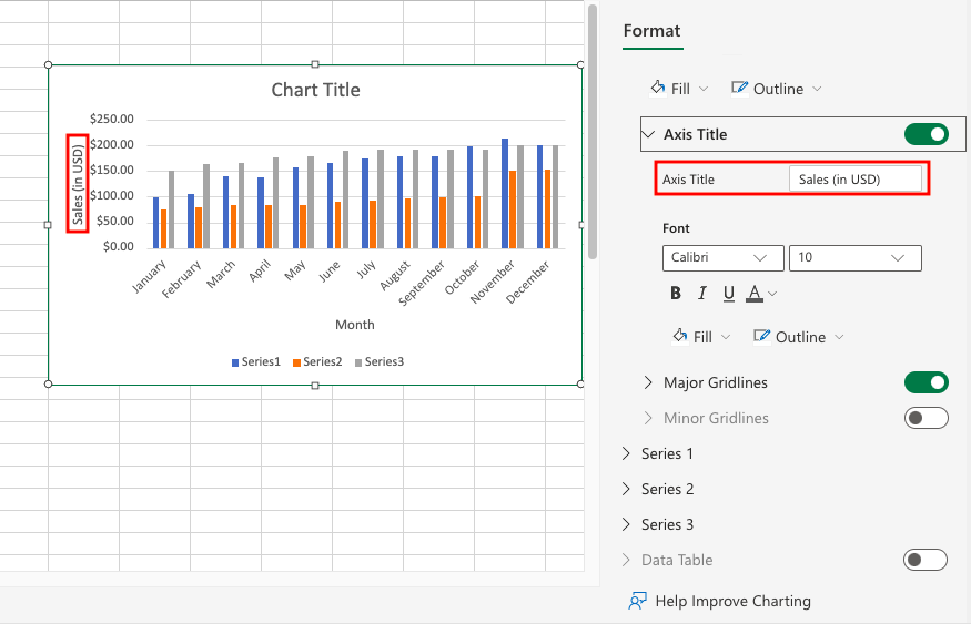 Add Axis Labels to Charts in Excel